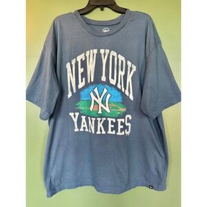 47 Brand New York Yankees Graphic T-Shirt Mens XXL Blue Cotton MLB Baseball Tee